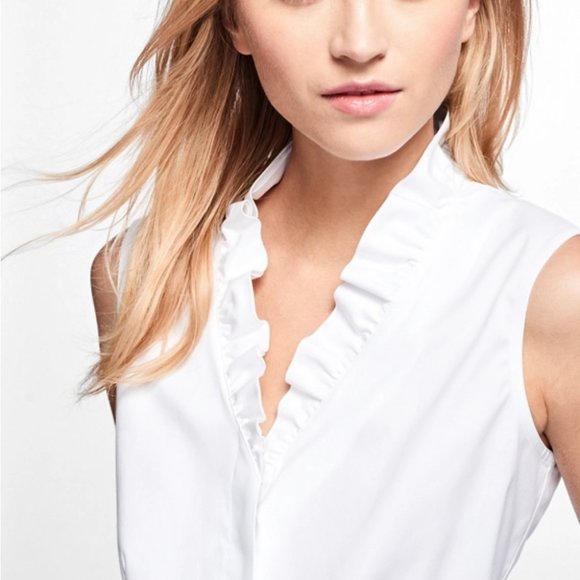 Brooks Brothers Tops - Brooks Brothers Non-Iron Sleeveless Ruffled Blouse